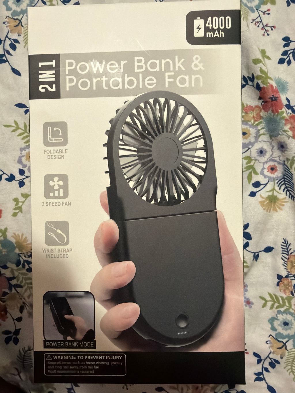 2-In-1 Power Bank & Portable Fan 4000MAh