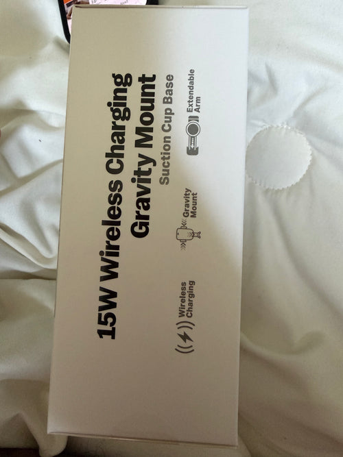 15W Wireless Charging Gravity Mount. Suction Cup Base